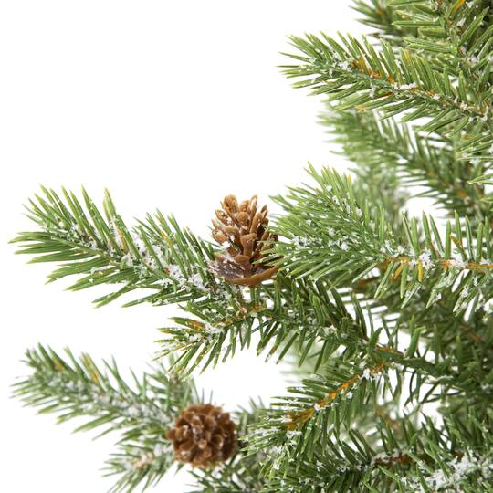 Northlight 22" Unlit Lightly Flocked Pine Potted Artificial Christmas Tree with Pinecones